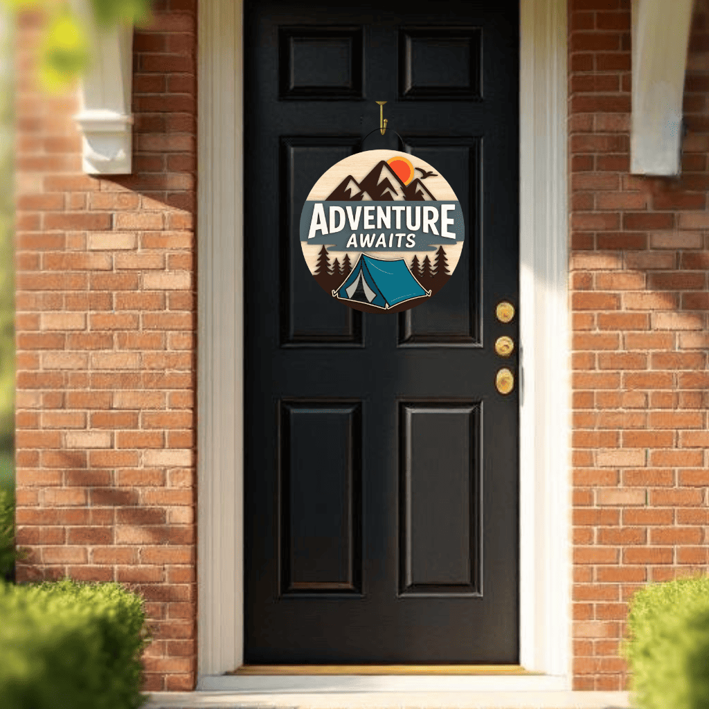 Adventure Awaits Colorado Door Hanger