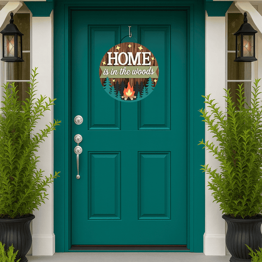 Home Is In The Woods Door Hanger