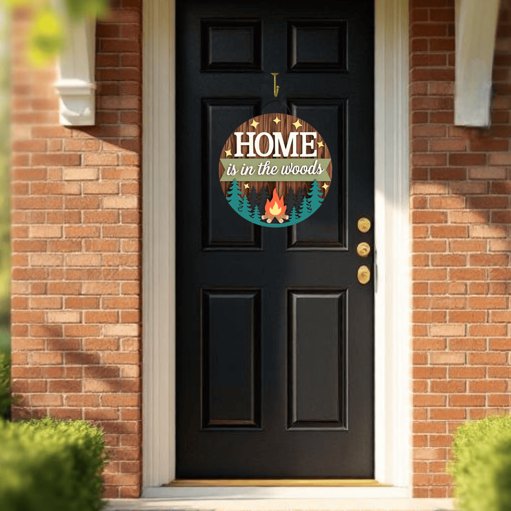 Home Is In The Woods Door Hanger