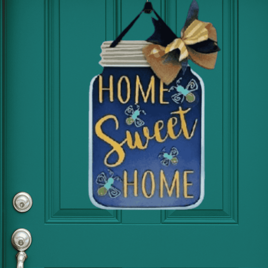 Fireflies in Mason Jar Door Hanger