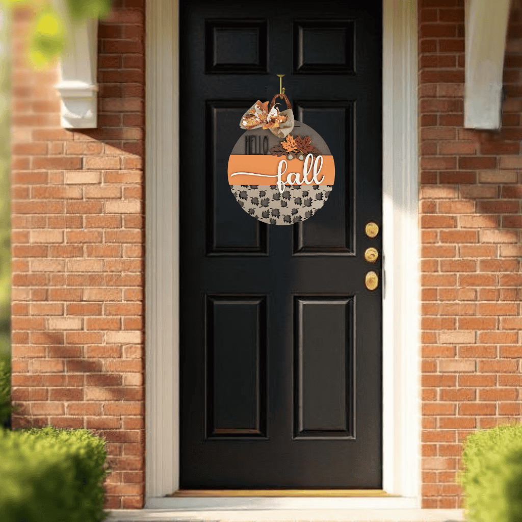 Hello Fall Leaves Door Hanger