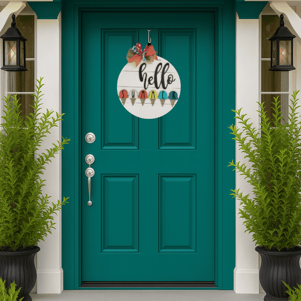Hello Summer Ice Cream Door Hanger
