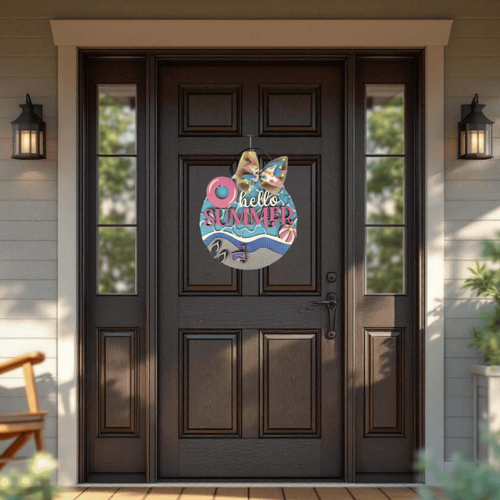 DIY Hello Summer Pool Door Hanger Kit