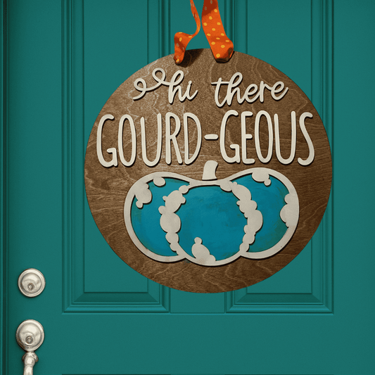 Hi Gourdgeous Pumpkin Door Hanger