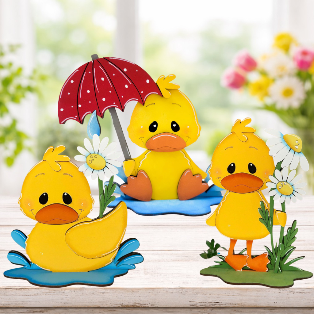 Spring Duck Trio Shelf Sitter