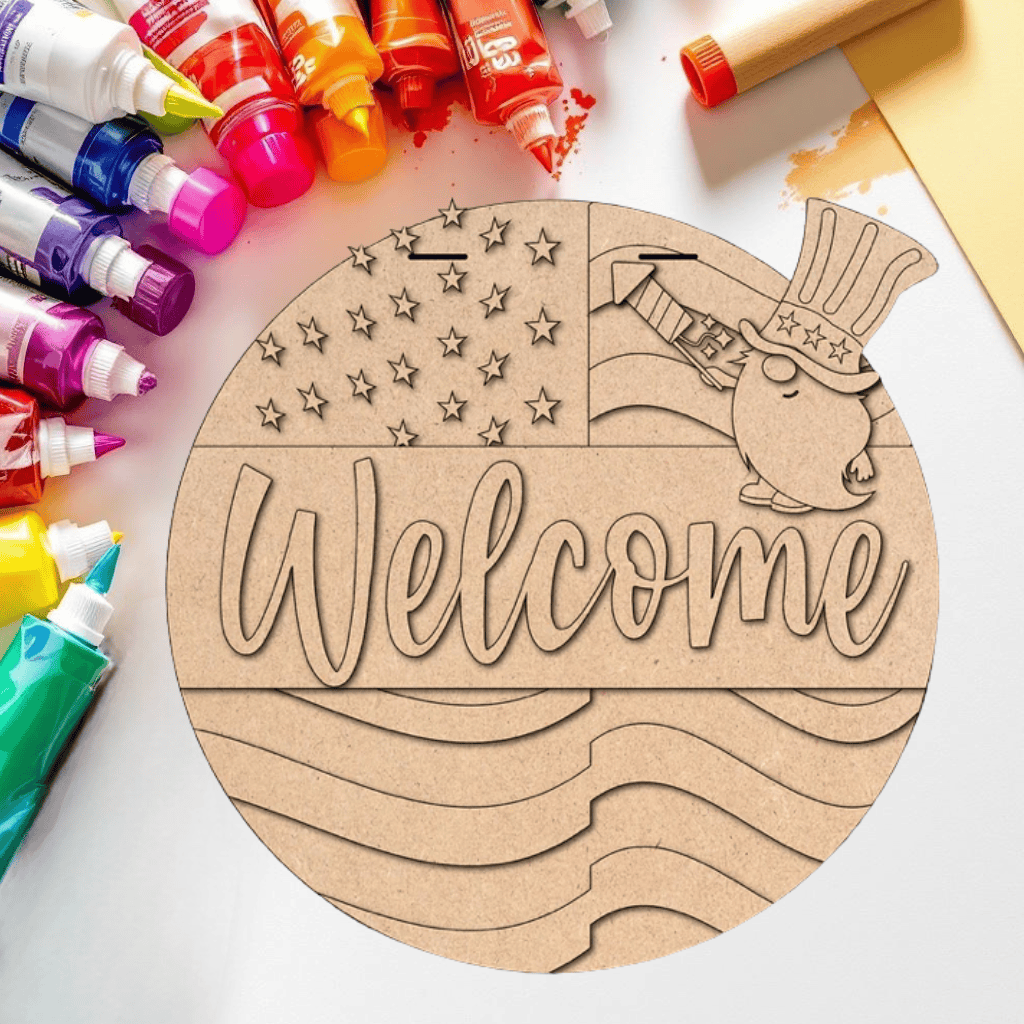 DIY 4th of July Uncle Sam Door Hanger Kit