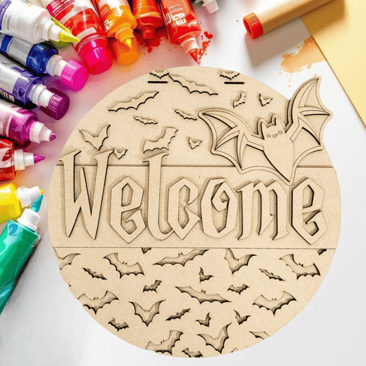 DIY Welcome Bats Halloween Door Hanger Kit