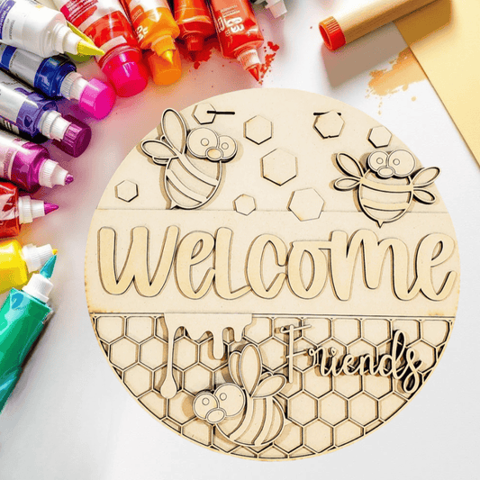 DIY Welcome Friends Bees Door Hanger Kit