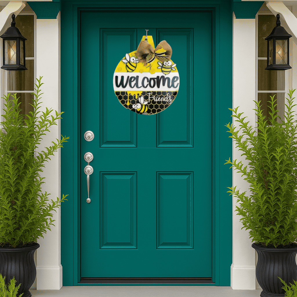 Welcome Friends Bees Door Hanger