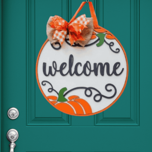 Welcome Pumpkin Door Hanger