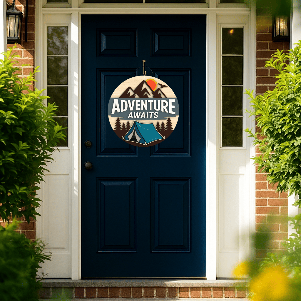 Adventure Awaits Colorado Door Hanger