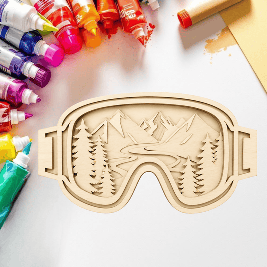 DIY Layered Mountain Ski Goggles Scene Shelf Sitter Kit
