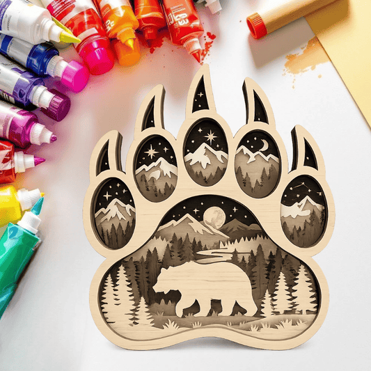 DIY Layered Bear Paw Mountain Scene Shelf Sitter Kit