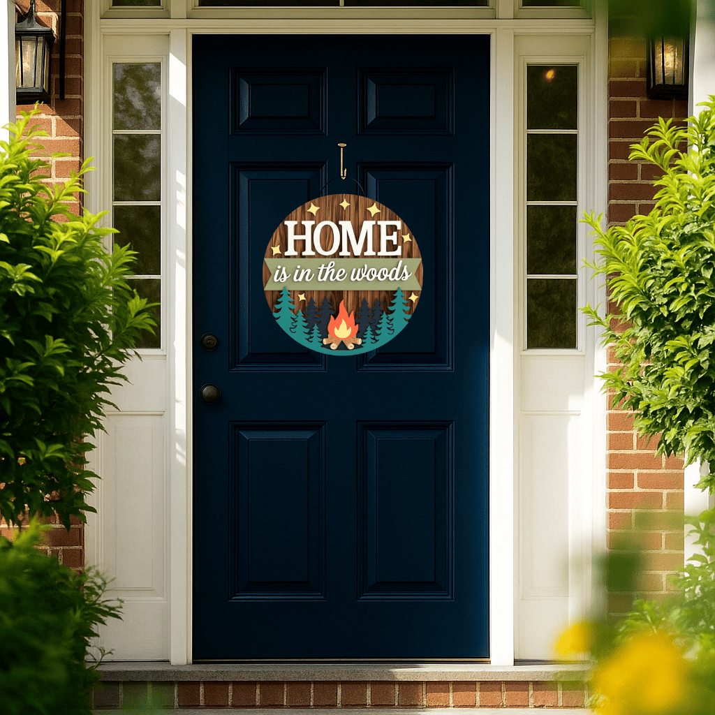 Home Is In The Woods Door Hanger