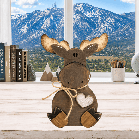 Layered Moose Shelf Sitter