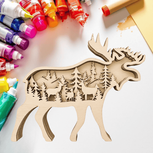DIY Layered Colorado Moose Wildlife Scene Shelf Sitter Kit