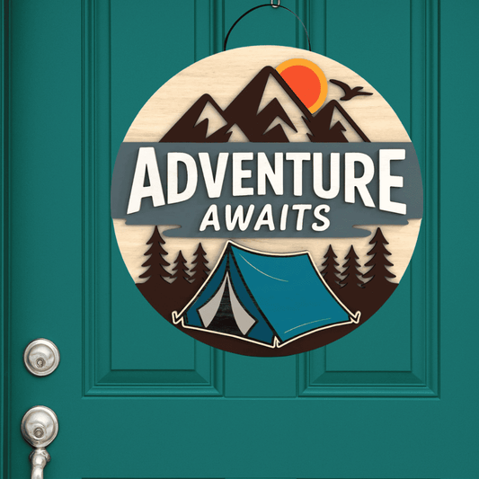 Adventure Awaits Colorado Door Hanger
