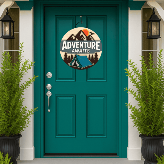 Adventure Awaits Colorado Door Hanger