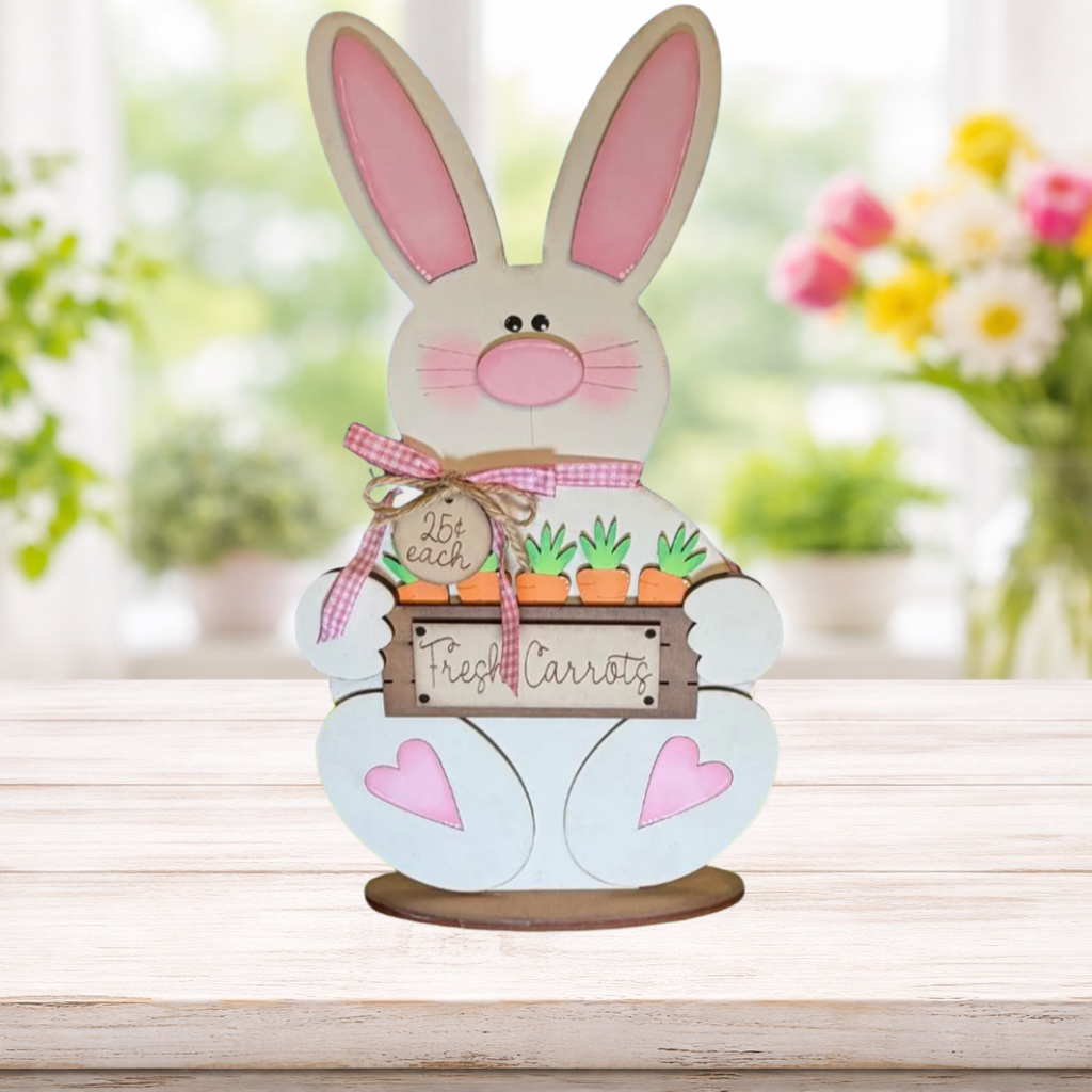 Bunny and Carrots Easter Shelf Sitter