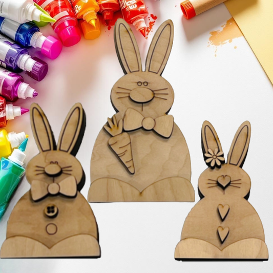 DIY Bunny Trio Easter Shelf Sitter Kit