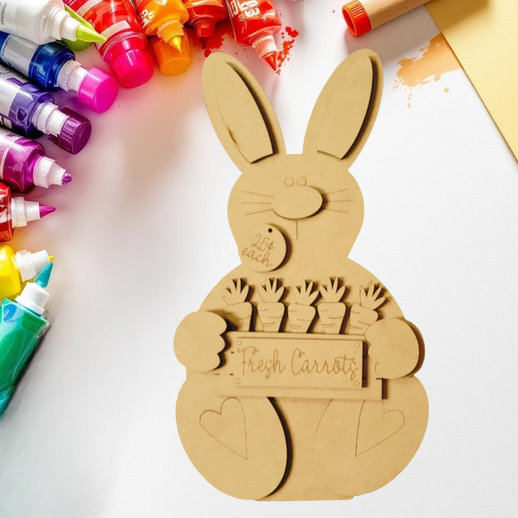 DIY Bunny and Carrots Easter Shelf Sitter Kit
