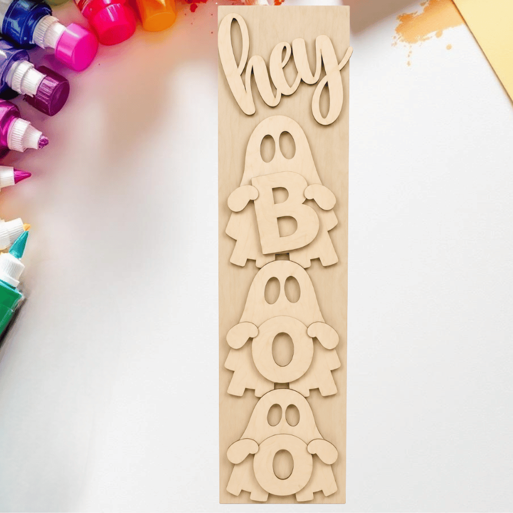 DIY Hey Boo Halloween Porch Leaner Kit