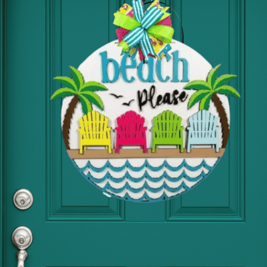 Beach Please Door Hanger