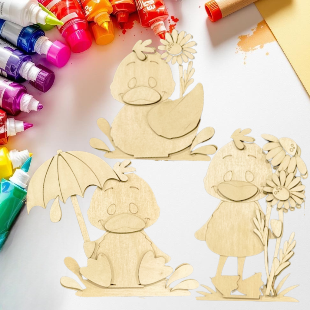 DIY Spring Duck Trio Shelf Sitter Kit