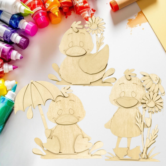 DIY Spring Duck Trio Shelf Sitter Kit