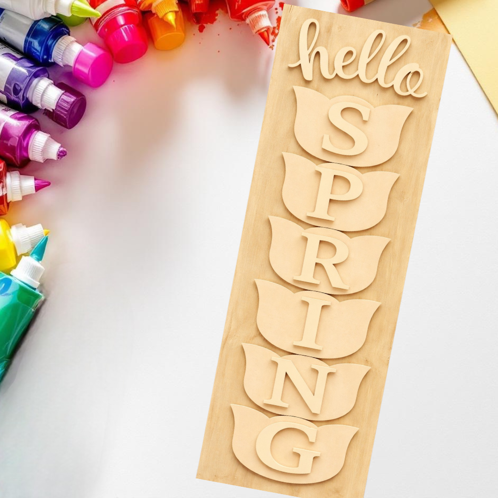 DIY Hello Spring Tulip Porch Leaner Kit