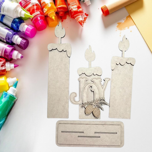 DIY Joy Christmas Candle Shelf Sitter Kit