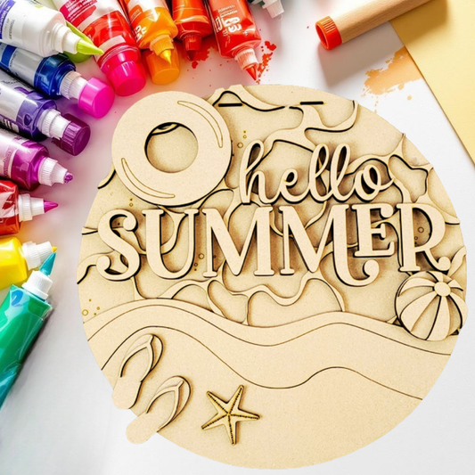 DIY Hello Summer Beach Door Hanger Kit