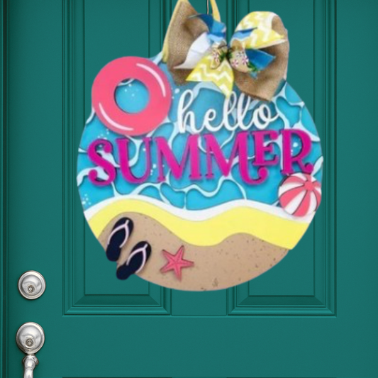 Hello Summer Beach Sign