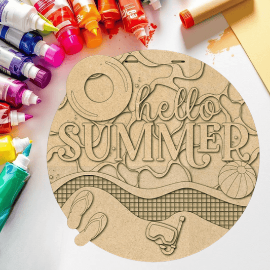 DIY Hello Summer Pool Door Hanger Kit