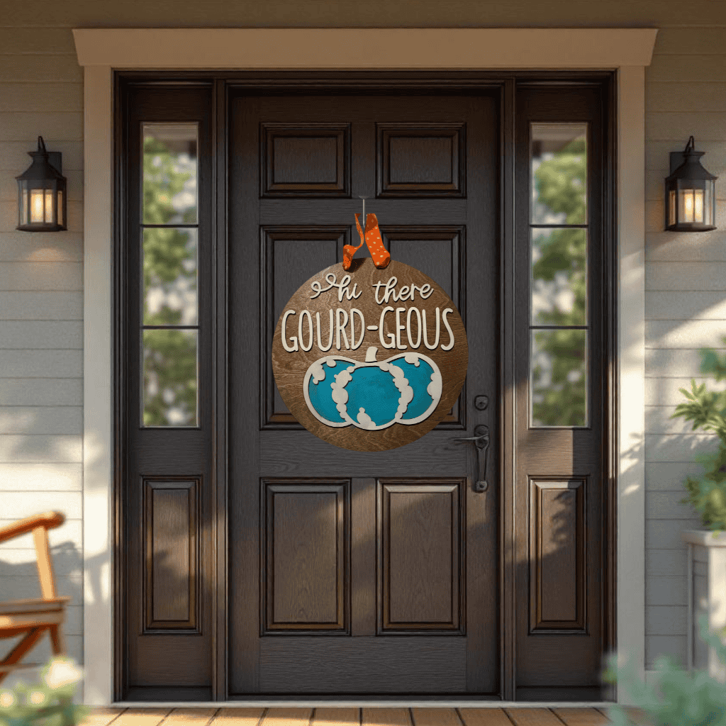 Hi Gourdgeous Pumpkin Door Hanger