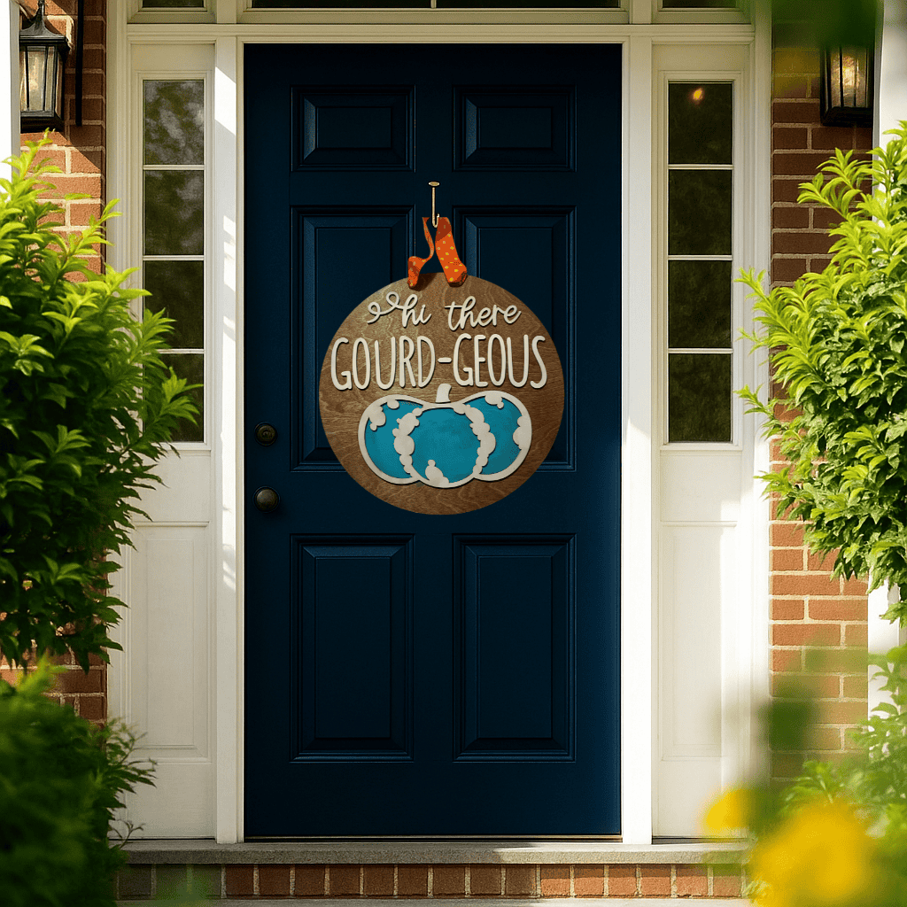Hi Gourdgeous Pumpkin Door Hanger