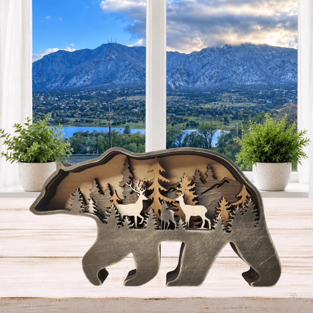 DIY Layered Colorado Bear Wildlife Scene Shelf Sitter Kit