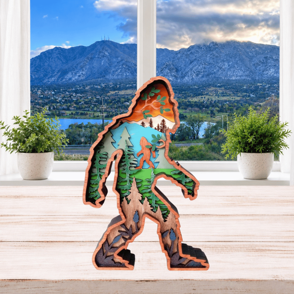 DIY Layered Bigfoot Mountain Scene Shelf Sitter Kit