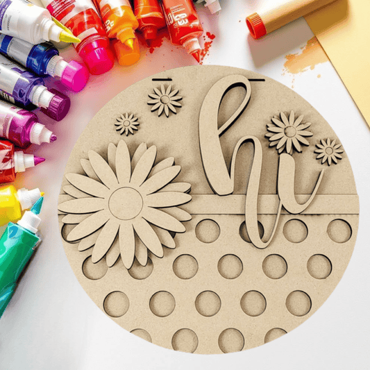 DIY Daisy Polka Dot Spring Door Hanger Kit