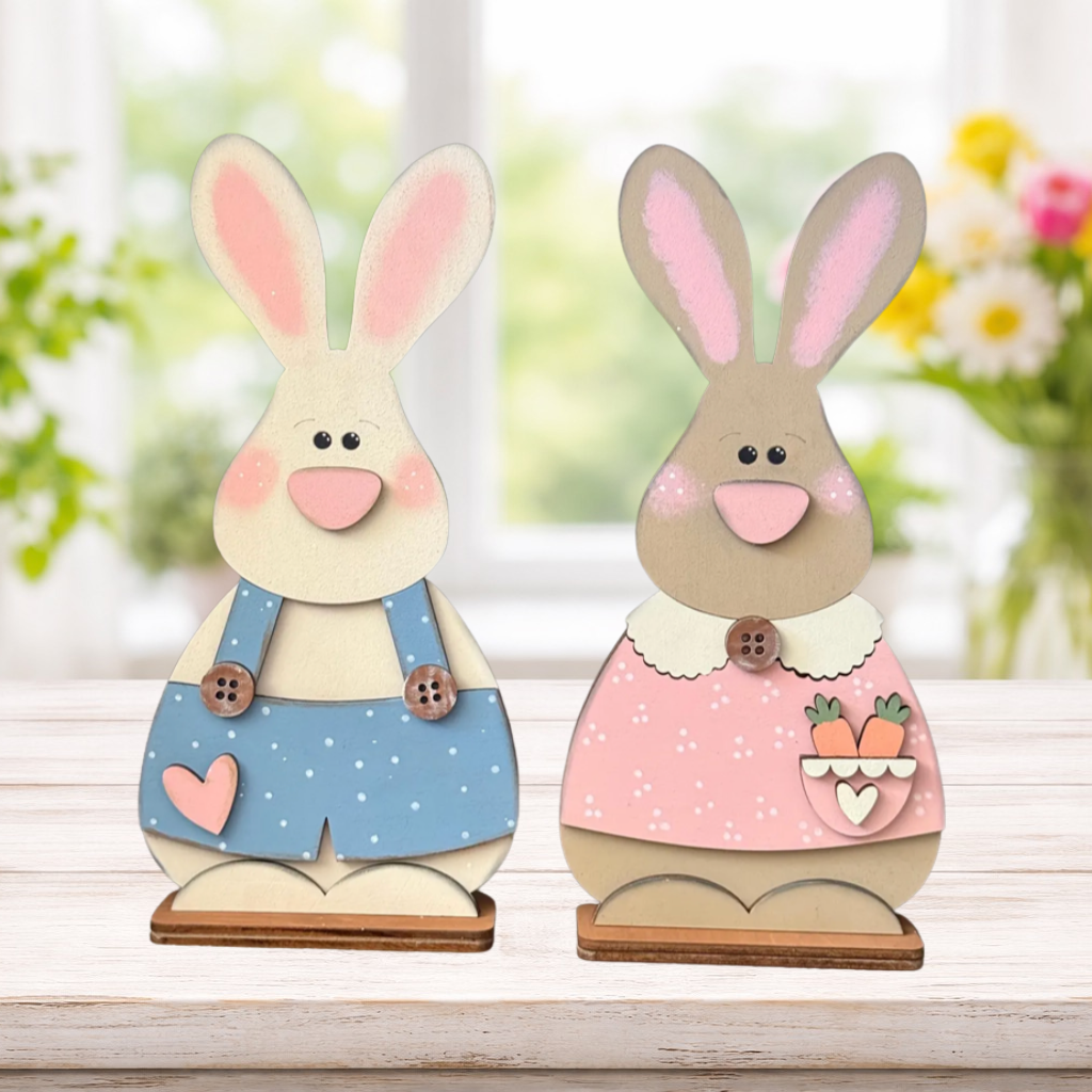 Bunny Duo Easter Shelf Sitter