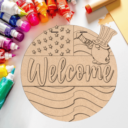 DIY 4th of July Uncle Sam Door Hanger Kit