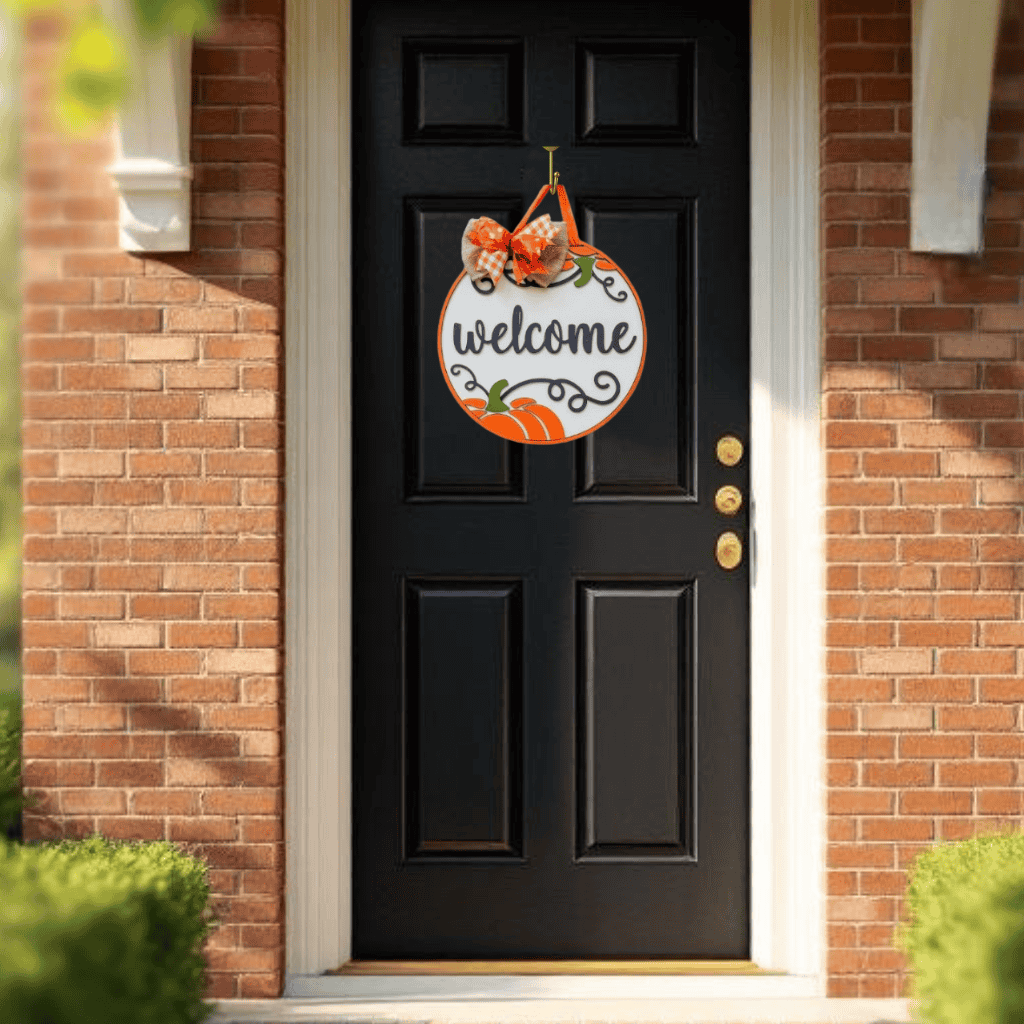 Welcome Pumpkin Door Hanger