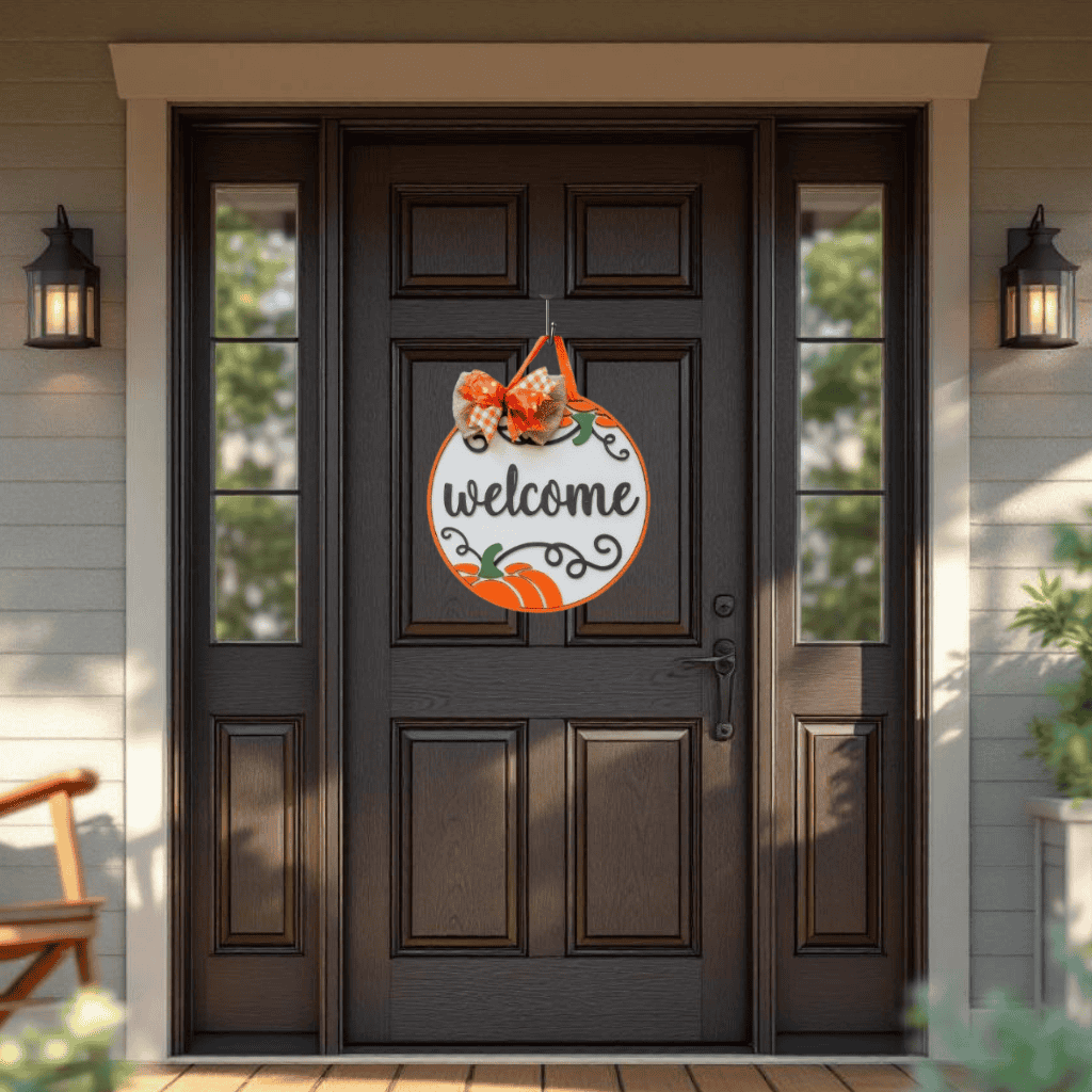 Welcome Pumpkin Door Hanger