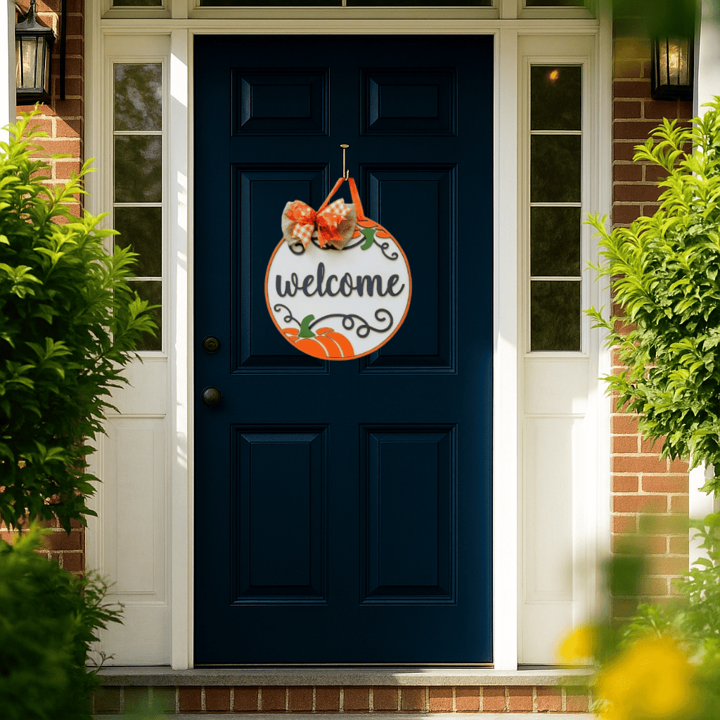 Welcome Pumpkin Door Hanger
