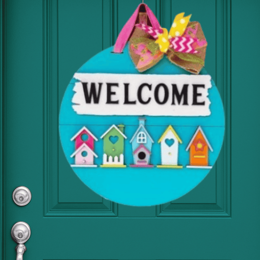Spring Birdhouse Door Hanger
